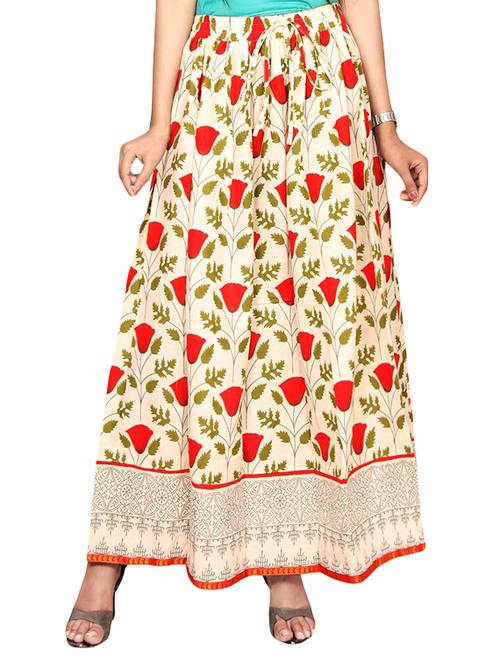 red cotton flared skirt - 13466356 - Very Small Image - 1
