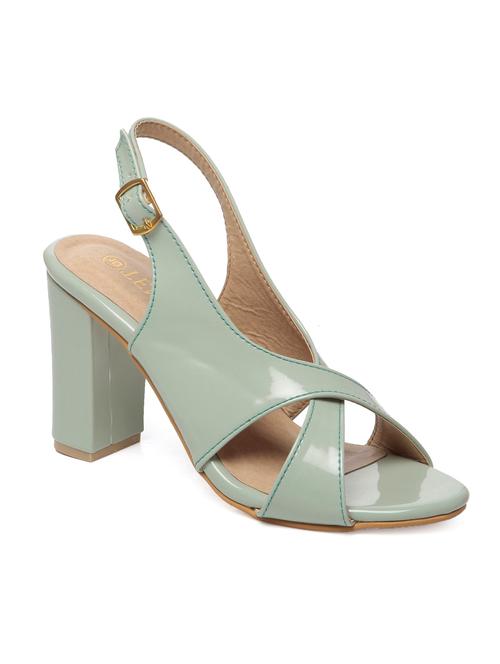green leather back strap sandals - 13478537 - Very Small Image - 1