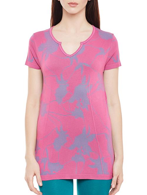 pink printed viscose regular top - 13480274 - Very Small Image - 1