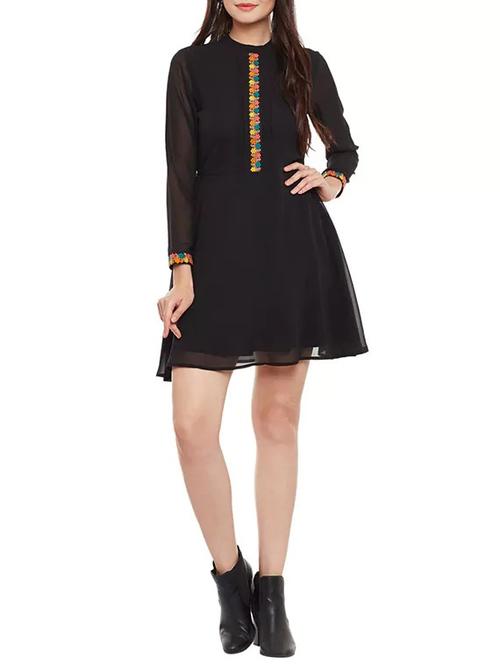 black georgette dress - 13480417 - Very Small Image - 1