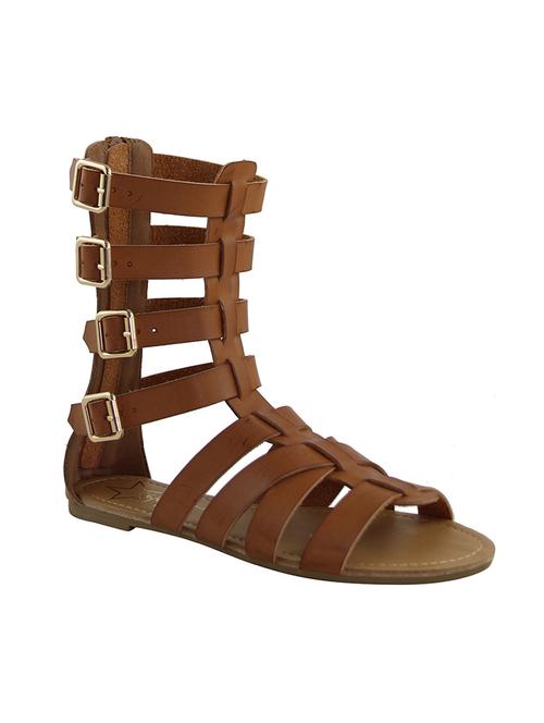 tan faux leather gladiators sandals - 13482286 - Very Small Image - 1