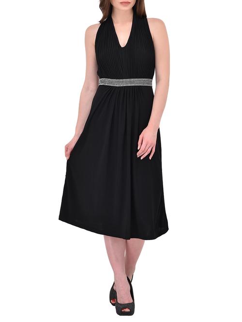 women's fit & flare solid dress - 13553404 - Very Small Image - 1