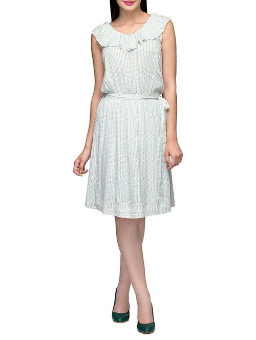 white printed viscose dress - 13599948 - Very Small Image - 1