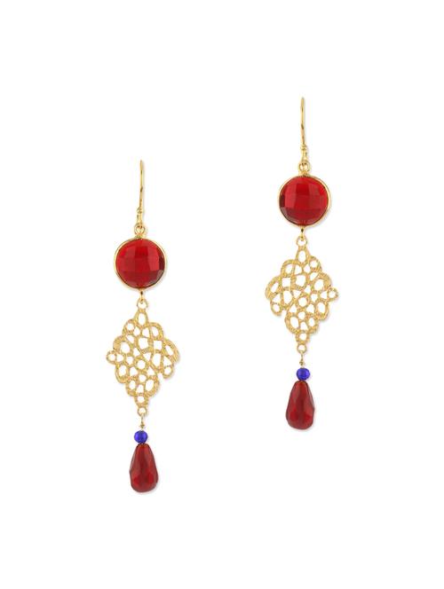 lattice allure long gold earrings - 13607091 - Very Small Image - 1