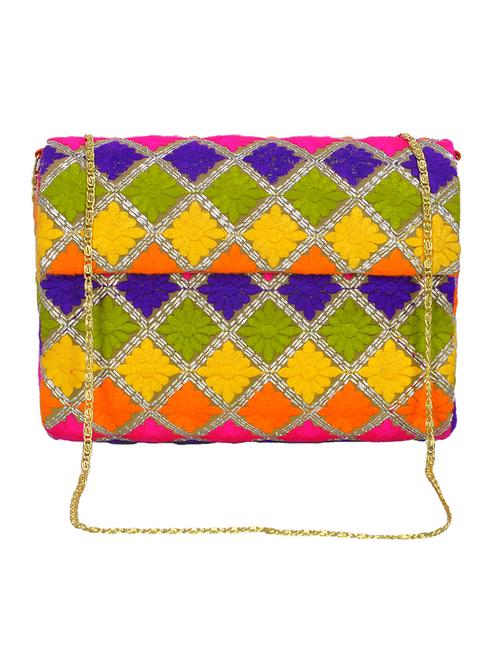 multi colored cotton box clutch - 13650011 - Very Small Image - 1