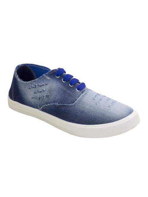 blue denim lace up sneaker - 13651609 - Very Small Image - 1