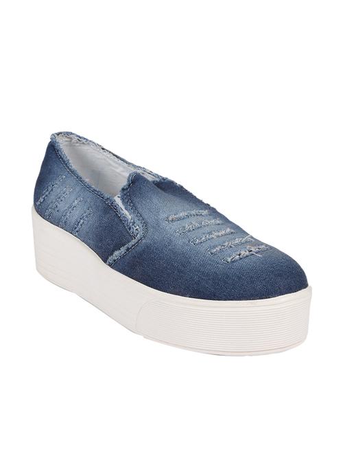 blue faux leather casual shoes - 13655909 - Very Small Image - 1