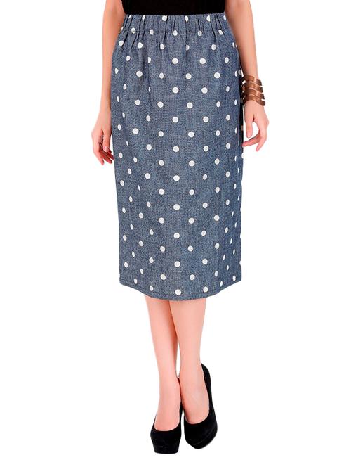 grey polka dot crepe skirt - 13656188 - Very Small Image - 1