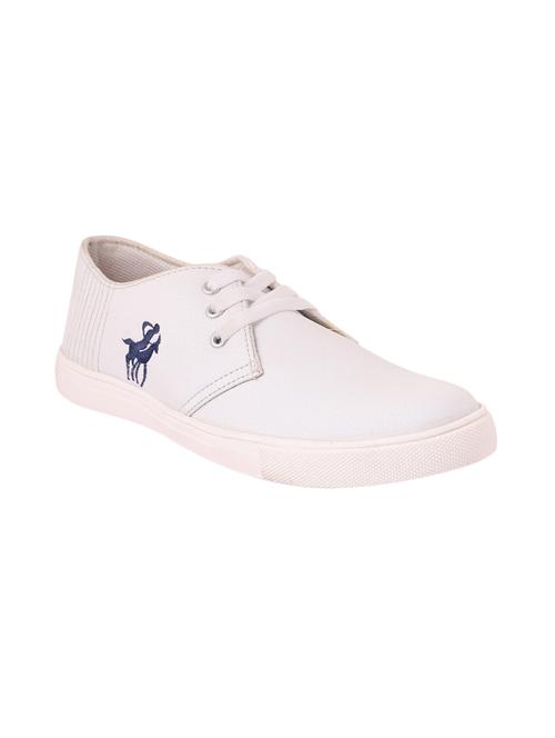white leatherette lace up sneaker - 13657232 - Very Small Image - 1