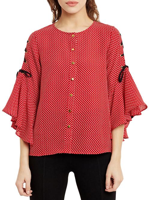 red printed regular shirt - 13660518 - Very Small Image - 1