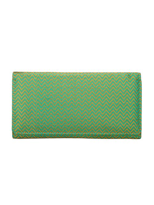 teal green and gold silk wallet - 13664954 - Very Small Image - 1