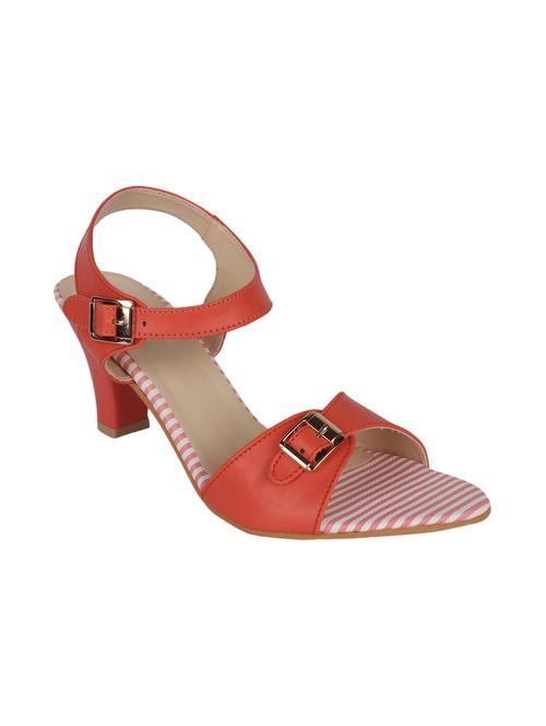 red faux leather ankle strap sandals - 13666210 - Very Small Image - 1