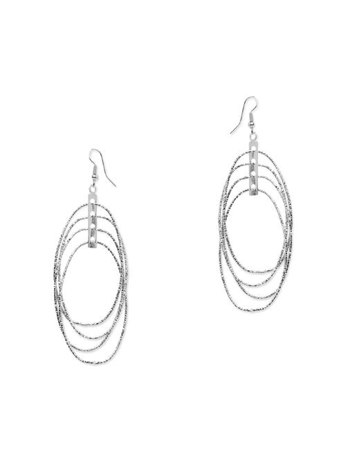 silver metal drop earrings - 13667479 - Very Small Image - 1