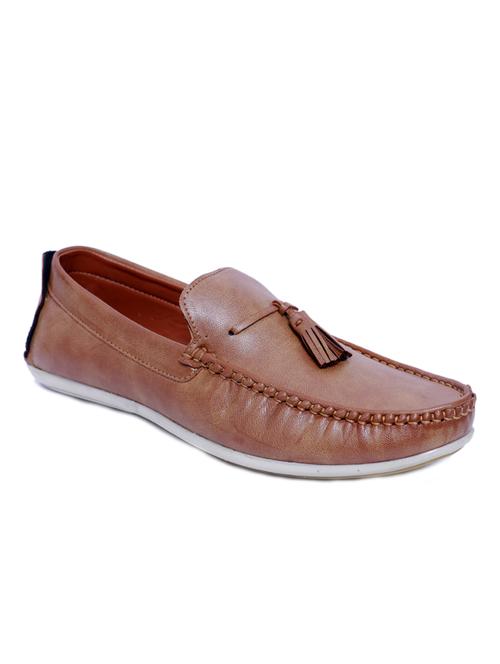 tan leatherette slip on loafer - 13672482 - Very Small Image - 1
