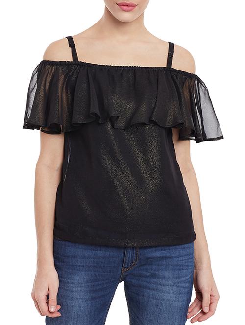 cold shoulder ruffled top - 13674164 - Very Small Image - 1
