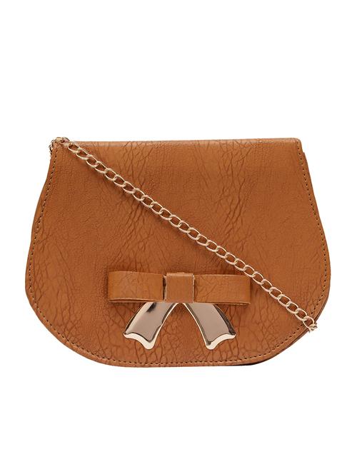 brown leatherette regular sling bag - 13675898 - Very Small Image - 1