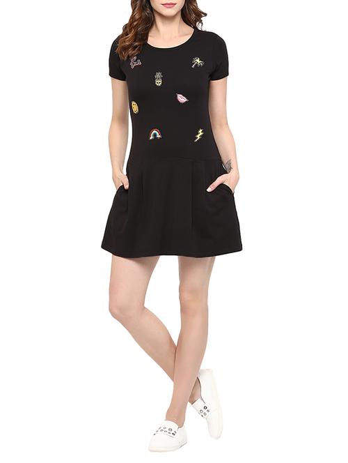 black hosery skater dress - 13677972 - Very Small Image - 1