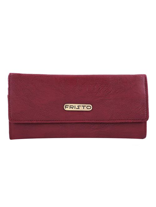 maroon leatherette regular clutch - 13678499 - Very Small Image - 1