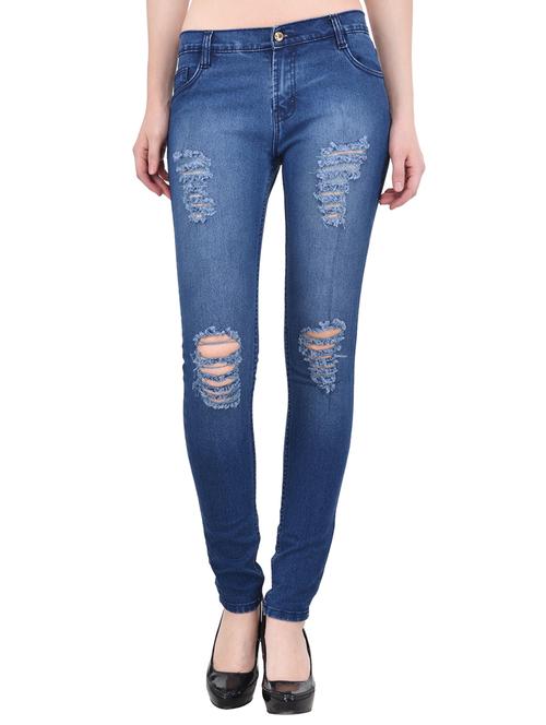 blue distressed denim jean - 13680476 - Very Small Image - 1
