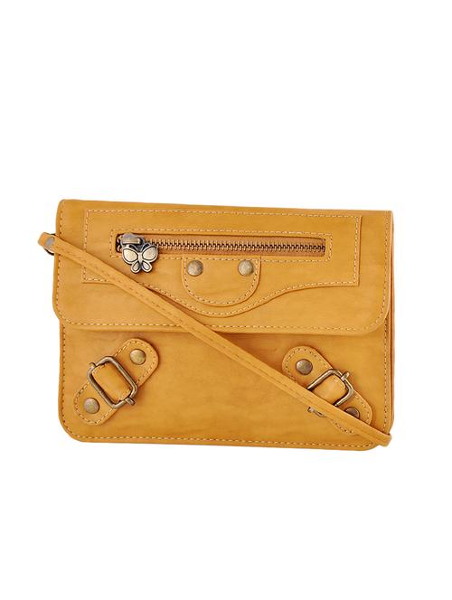 yellow leatherette regular clutch - 13682012 - Very Small Image - 1