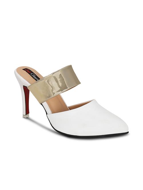 white faux leather mules sandals - 13687220 - Very Small Image - 1