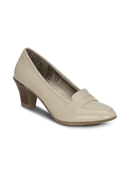beige faux leather slip on pumps - 13687227 - Very Small Image - 1