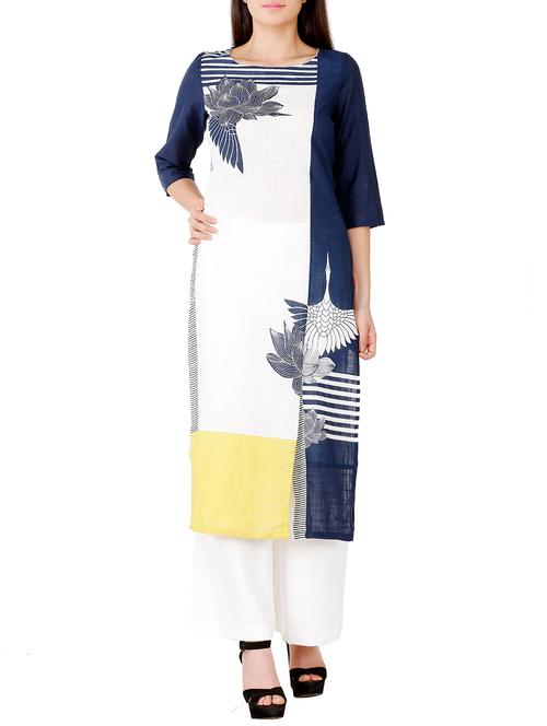 multicoloured cotton kurta - 13690030 - Very Small Image - 1
