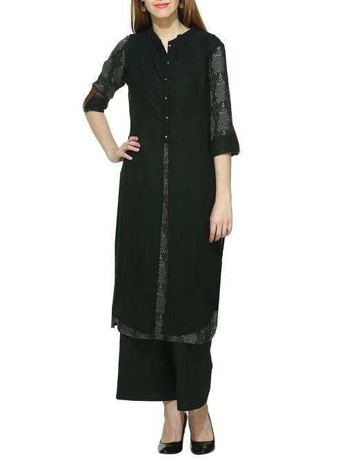 Grey cotton kurta - 13692343 - Very Small Image - 1