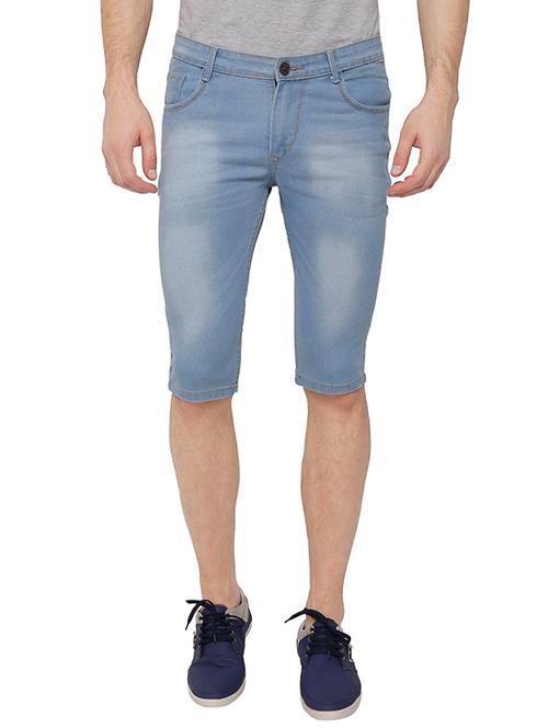 blue washed denim shorts - 13692848 - Very Small Image - 1