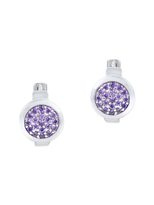 purple colored metal studs earrings - 13693771 - Very Small Image - 1