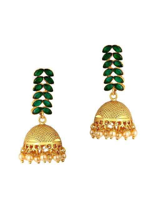 green brass drop earrings - 13693798 - Very Small Image - 1