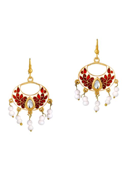 multi colored metal meenakari earrings - 13693812 - Very Small Image - 1