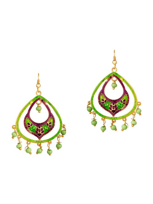 multi colored metal chandelier earrings - 13693815 - Very Small Image - 1