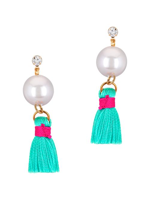 gold metal tassel earrings - 13693828 - Very Small Image - 1
