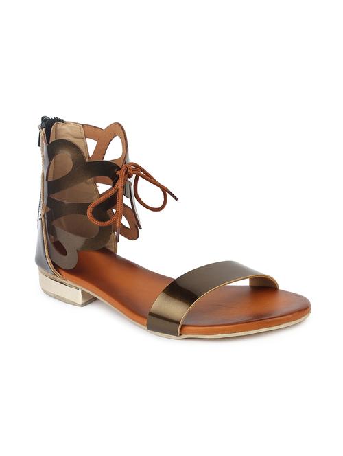 bronze faux leather closed back sandals - 13694232 - Very Small Image - 1