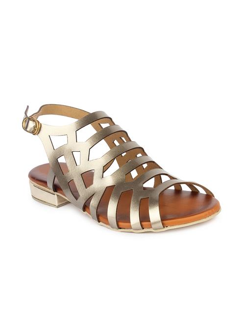 gold back strap sandal - 13694234 - Very Small Image - 1