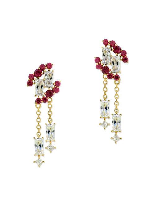 red silver drop earrings - 13710390 - Very Small Image - 1
