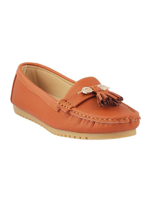 tan leatherette slip on moccasins - 13711539 - Very Small Image - 1