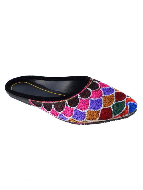 multi colored embroidered slip on mojari - 13713535 - Very Small Image - 1