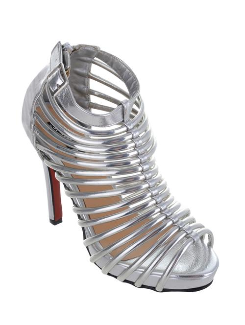silver faux leather gladiators sandals - 13716031 - Very Small Image - 1