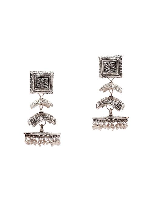 silver plated drop earring - 13717212 - Very Small Image - 1