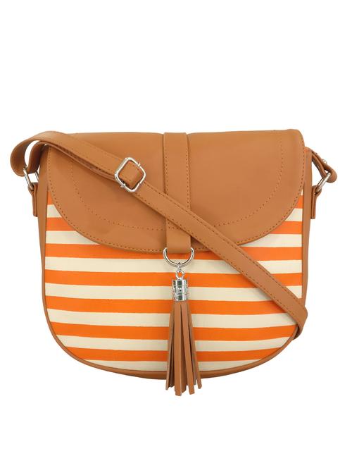 orange leatherette regular sling bag - 13717484 - Very Small Image - 1