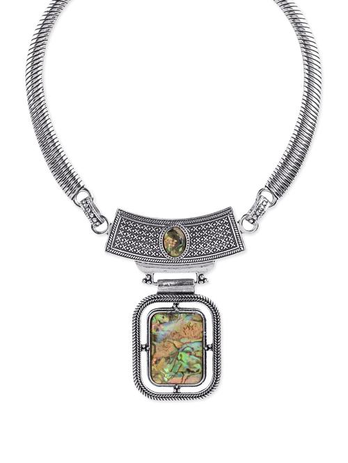 silver metal long necklace - 13719122 - Very Small Image - 1