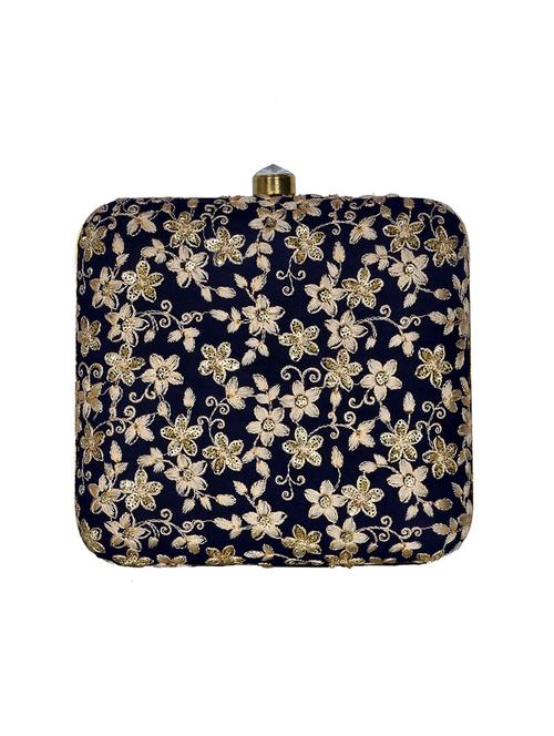 blue velvet box clutch - 13719147 - Very Small Image - 1