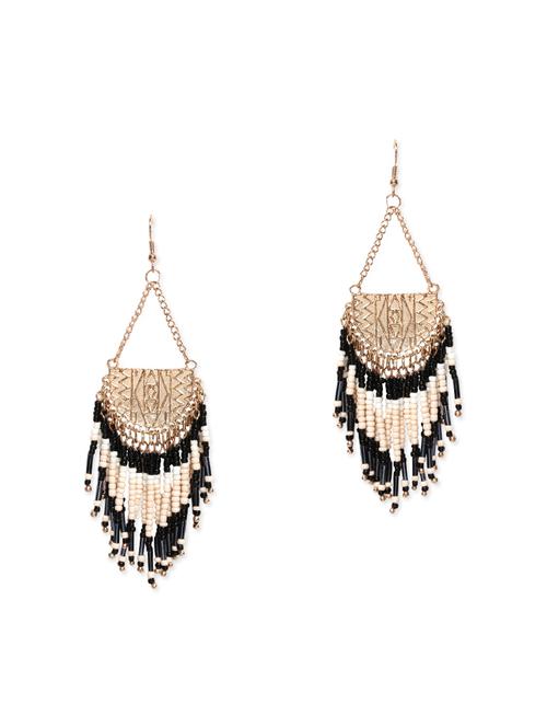 gold metal drop earring - 13722847 - Very Small Image - 1