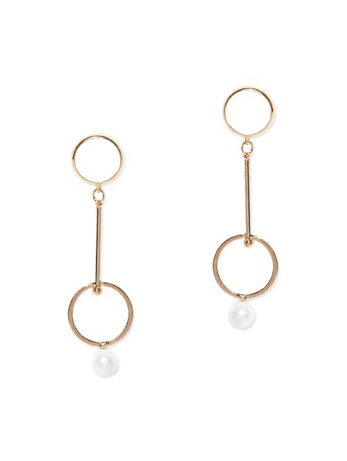 gold metal drop earring - 13722864 - Very Small Image - 1
