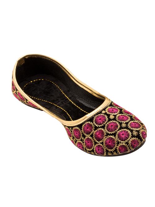 black embroidered slip on jutis - 13725216 - Very Small Image - 1