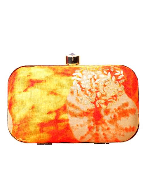orange polyester box clutch - 13729333 - Very Small Image - 1