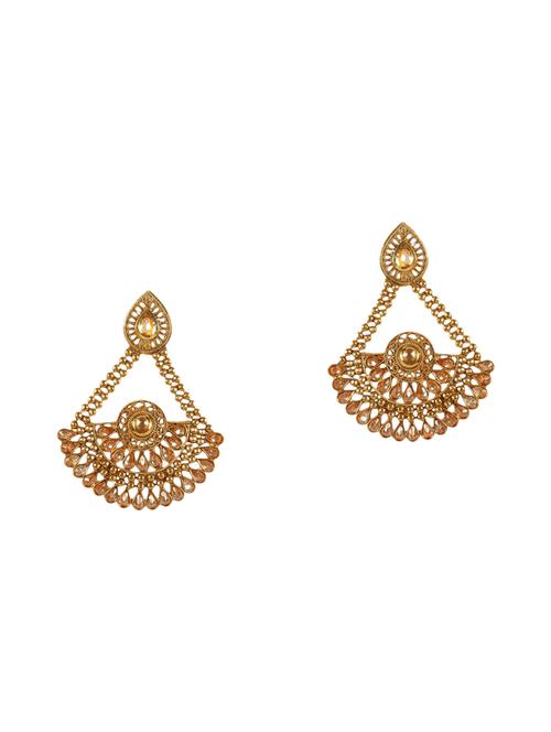 gold metal chandelier earrings - 13730042 - Very Small Image - 1