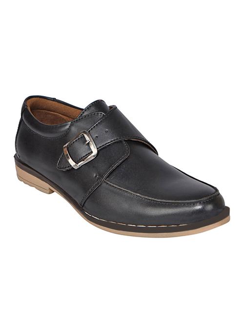 black leather slip on monk straps - 13731183 - Very Small Image - 1